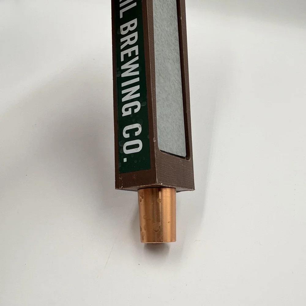 Long‎ Trail Brewing Co Hiker Logo Draft Beer Tap Handle Wood Brown Red Barware